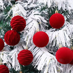 12 Velvety Christmas Tree Hanging Balls Party Decoration Multiple Color Set B03E