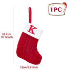 Christmas Socks Knitting Snowflake Letter Stocking Christmas Decoration 2025 for Home Xmas Tree Ornament Gift Navidad Natal 2026