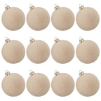 12Pc Christmas Velvet Flocked Fibers round Ball Ornament Creative DIY Christmas Ball Wreath and Christmas Tree Decoration