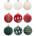6/12Pcs Velvet Christmas Tree Hanging Balls 6Cm Flocked Ball Set Break-Resistant Ornaments for Home Holiday Wedding Party Decor