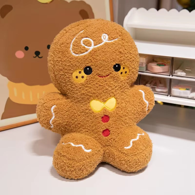 Cute Santa Claus & Elk Snowman Gingerbread Man Plush Toys Stuffed Animal Doll Christmas Gifts for Children Kids Home Decoration