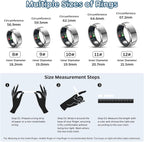 Sleep Tracker Ring with Heart Rate, Waterproof Fitness Ring for Activity Monitoring/Steps/Distance/Calories, Air Gestures, up to 7-Day Battery, for Ios Android (Silver,#12)