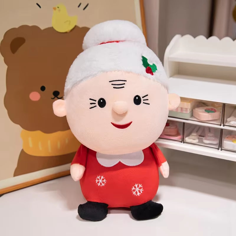 Cute Santa Claus & Elk Snowman Gingerbread Man Plush Toys Stuffed Animal Doll Christmas Gifts for Children Kids Home Decoration