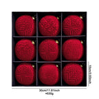 Elegant Velvet Christmas Balls 9Pack 10 Cm Hanging Ornaments Fit for Festive Home Decor Christmas Trees Hanging Ornaments