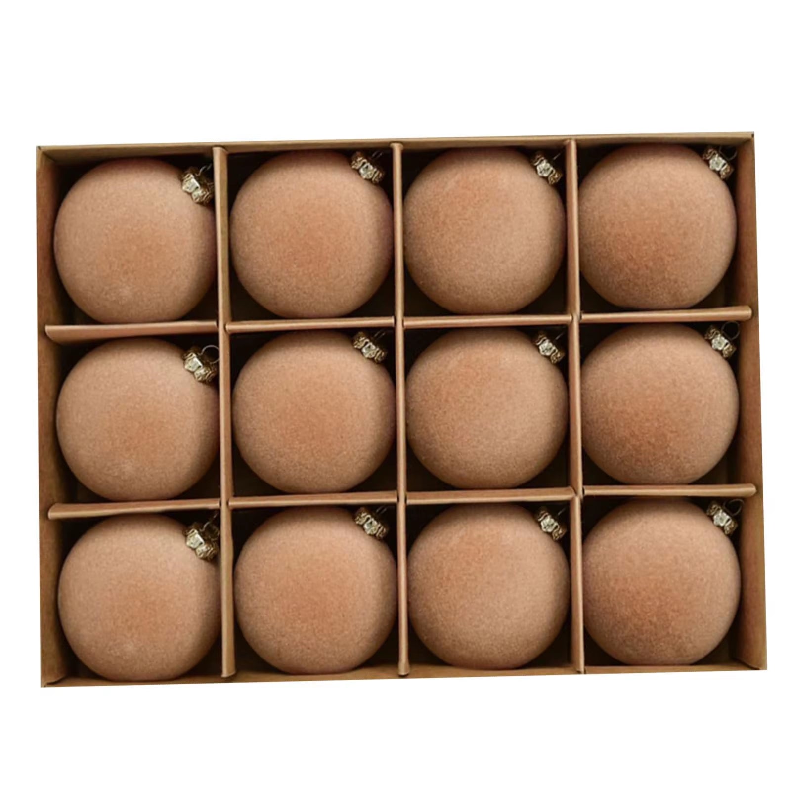 12Pc Christmas Velvet Flocked Fibers round Ball Ornament Creative DIY Christmas Ball Wreath and Christmas Tree Decoration