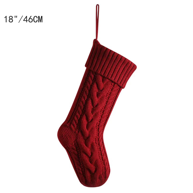 Christmas Stockings for Kids Large Size Cable Knit Stocking Christmas Decorations for Family Party