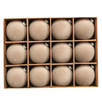 12Pc Christmas Velvet Flocked Fibers round Ball Ornament Creative DIY Christmas Ball Wreath and Christmas Tree Decoration