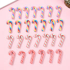 10/30/50Pcs Mini Candy Cane Christmas Decoration Red White Resin Candy DIY Crafts Xmas Pendant Navidad Home Decor 2025 New Year