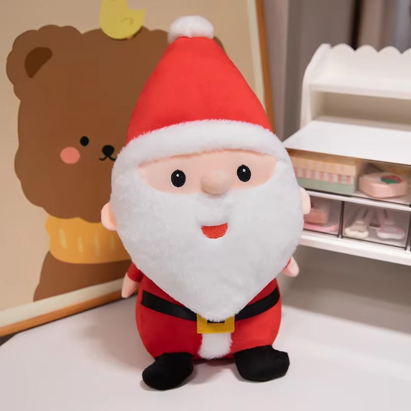 Cute Santa Claus & Elk Snowman Gingerbread Man Plush Toys Stuffed Animal Doll Christmas Gifts for Children Kids Home Decoration