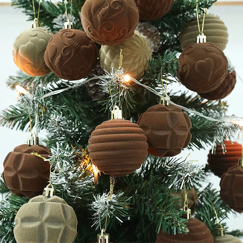 Christmas Velvet Ball Ornaments 12Pcs Hanging Christmas Tree Ornaments for Holidays Christmas Tree Decoration