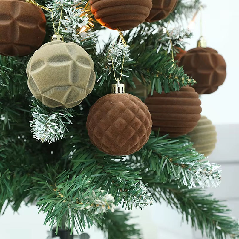 Christmas Velvet Ball Ornaments 12Pcs Hanging Christmas Tree Ornaments for Holidays Christmas Tree Decoration