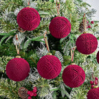 Elegant Velvet Christmas Balls 9Pack 10 Cm Hanging Ornaments Fit for Festive Home Decor Christmas Trees Hanging Ornaments