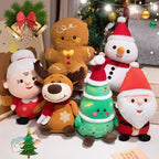 Cute Santa Claus & Elk Snowman Gingerbread Man Plush Toys Stuffed Animal Doll Christmas Gifts for Children Kids Home Decoration
