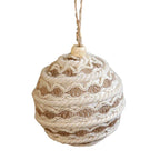 Christmas Ball Ornament Linen Design Rustic Distressed Xmas Tree Hanging Ball Farmhouse Christmas Ball Set Home Decor