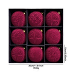 Elegant Velvet Christmas Balls 9Pack 10 Cm Hanging Ornaments Fit for Festive Home Decor Christmas Trees Hanging Ornaments