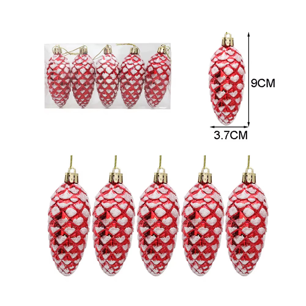 Candy Decorations for Christmas Tree,Red and Gold Candy Cane,Pine Cones,Christmas Home Decoration 2025,Xmas Tree Ornament