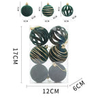 6/12Pcs Velvet Christmas Tree Hanging Balls 6Cm Flocked Ball Set Break-Resistant Ornaments for Home Holiday Wedding Party Decor