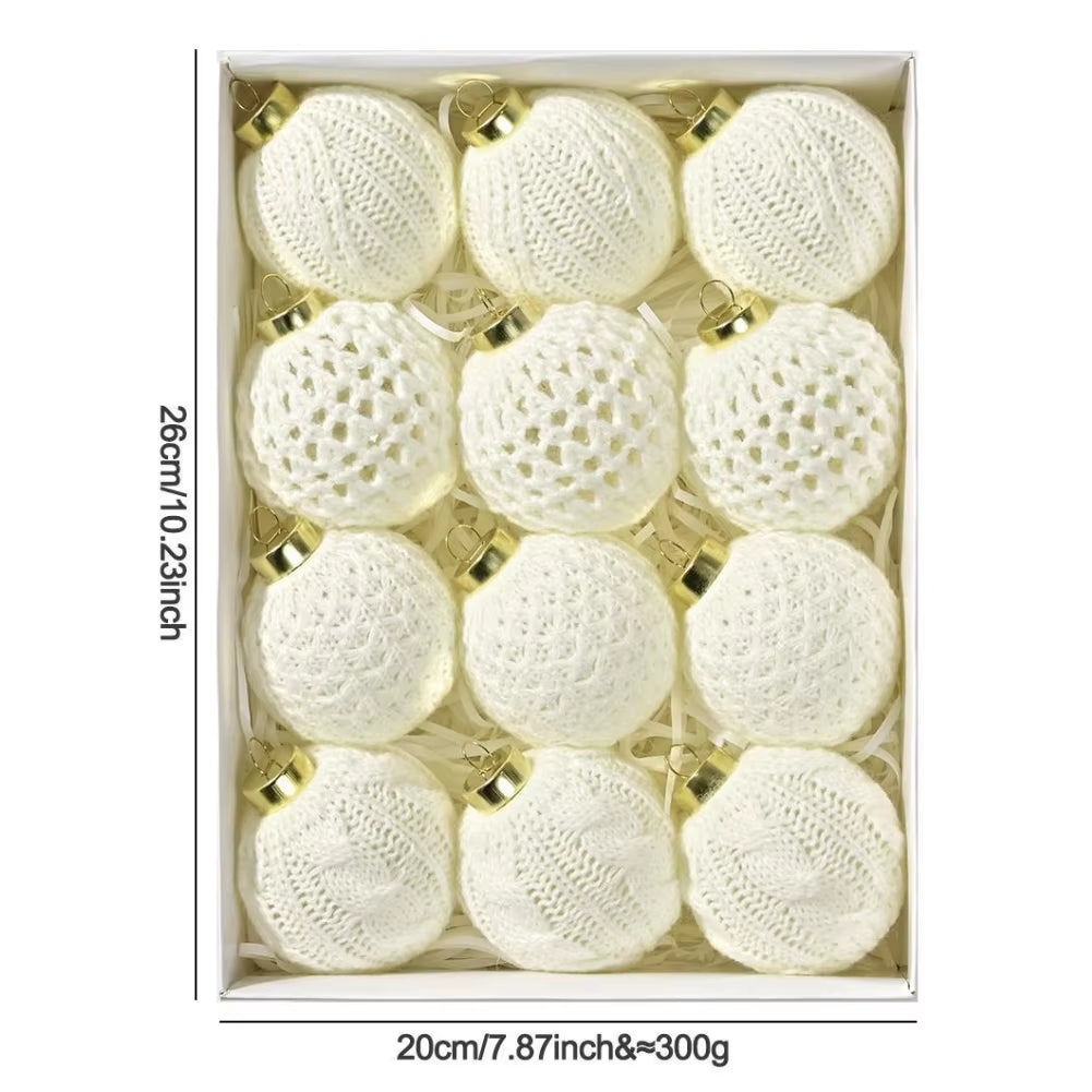 Festive Atmosphere 7Cm Christmas Ball Ornaments Crochet Holiday Decor Celebratory Vibe Compact Size Cozy Touch
