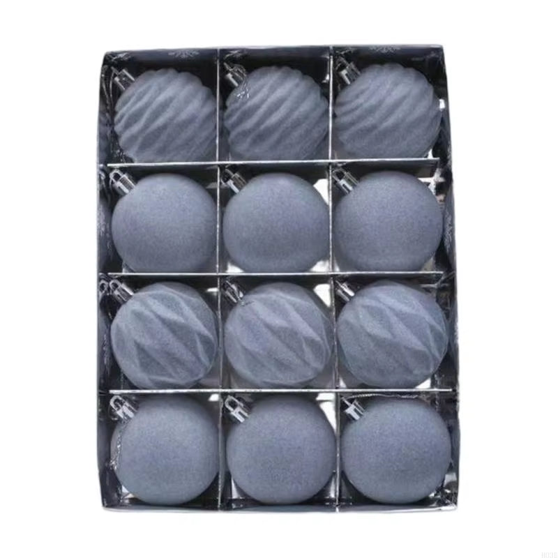 12 Velvety Christmas Tree Hanging Balls Party Decoration Multiple Color Set B03E