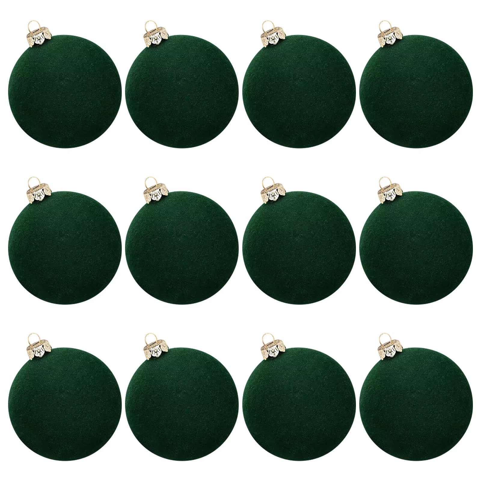 12Pc Christmas Velvet Flocked Fibers round Ball Ornament Creative DIY Christmas Ball Wreath and Christmas Tree Decoration