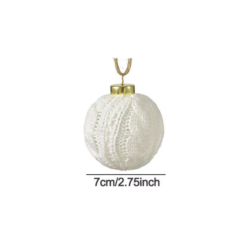 Festive Atmosphere 7Cm Christmas Ball Ornaments Crochet Holiday Decor Celebratory Vibe Compact Size Cozy Touch