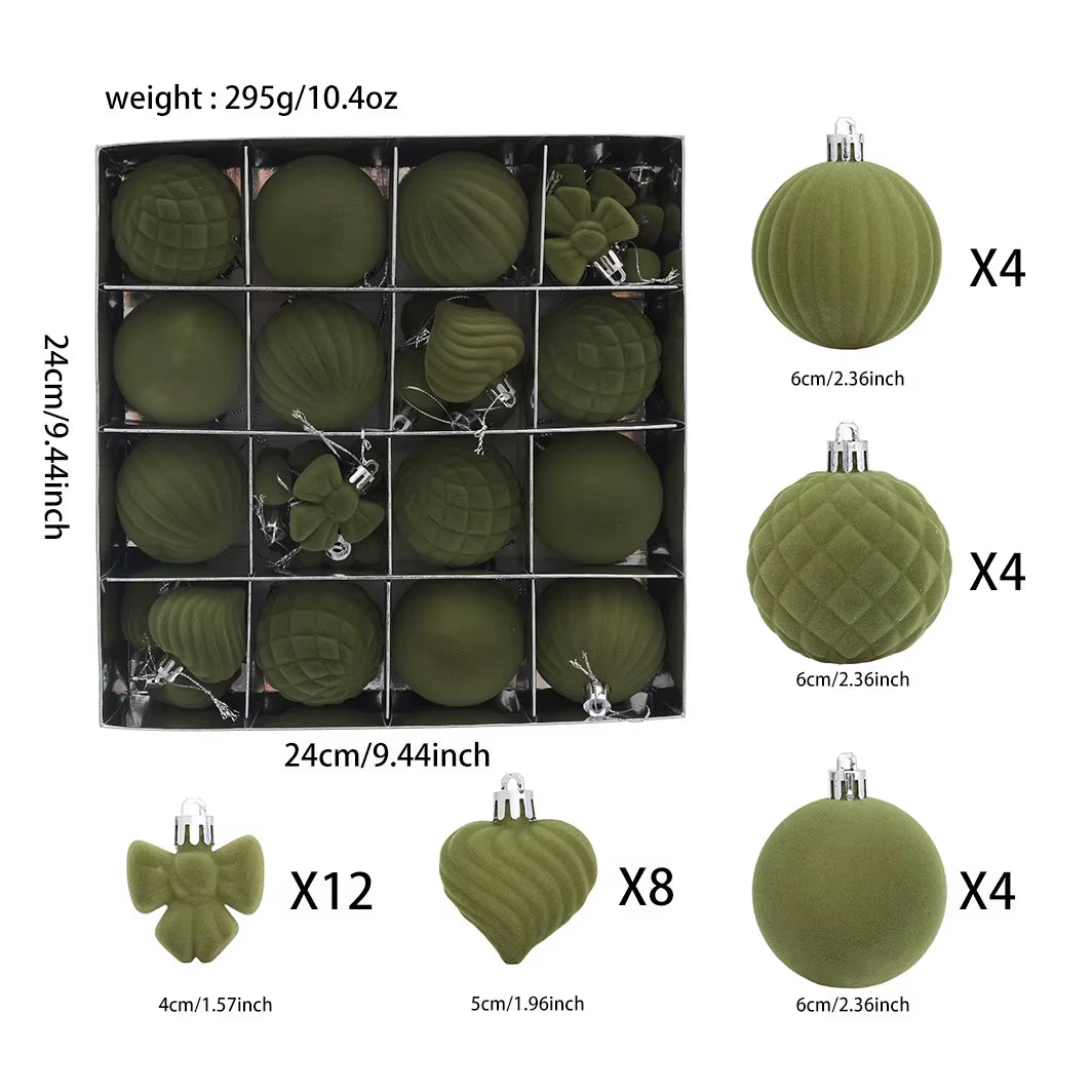 Colored Flocking Christmas Balls Plastic Ornaments for Christmas Tree Decoration Unique Colorful Ball Pendants