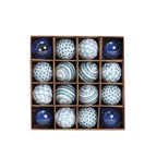 16Pcs Christmas Balls Ornament Set Plastic Glitter Pearl Shatterproof Christmas Tree Hanging Pendant