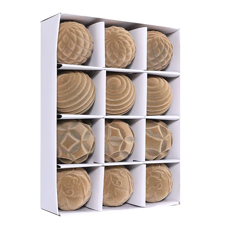 Christmas Velvet Ball Ornaments 12Pcs Hanging Christmas Tree Ornaments for Holidays Christmas Tree Decoration