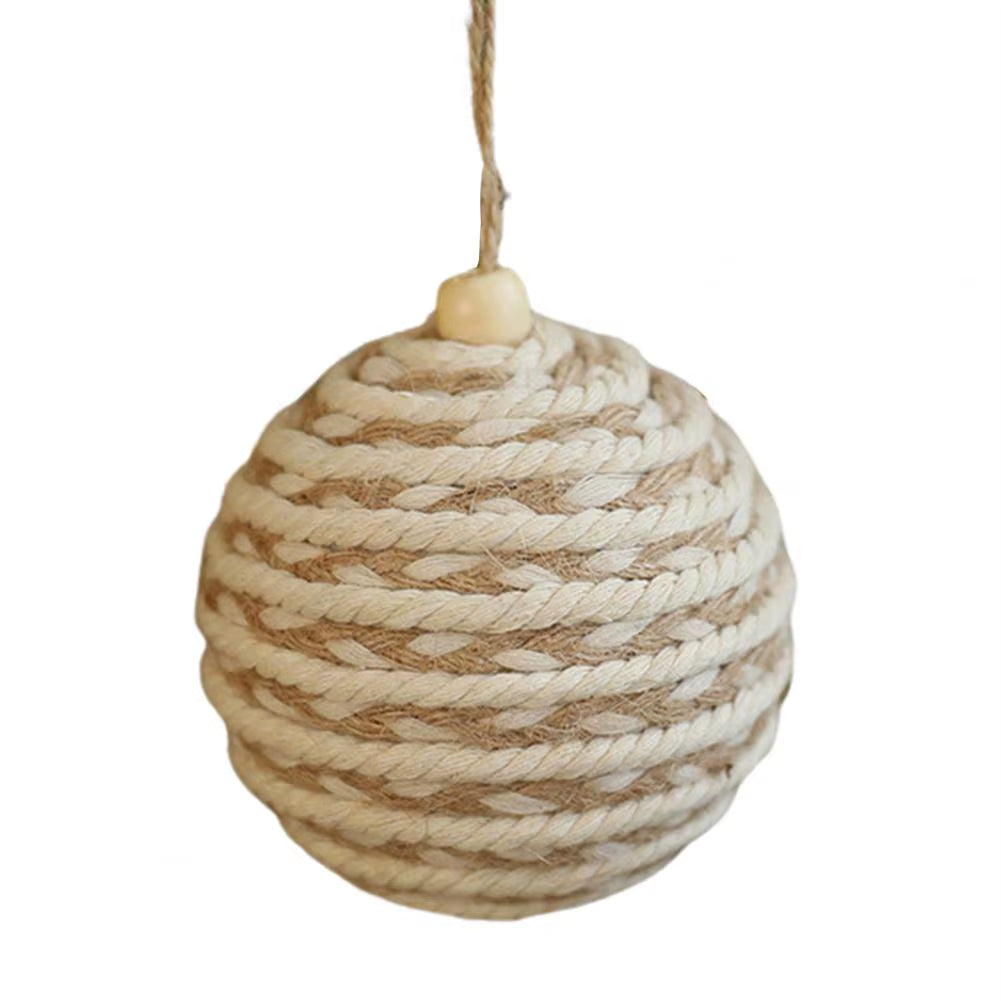 Christmas Ball Ornament Linen Design Rustic Distressed Xmas Tree Hanging Ball Farmhouse Christmas Ball Set Home Decor