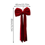1Pc Large Christmas Bow Pendant Christmas Tree Decoration Wine Red Non Fallen Bow Tree Pendant