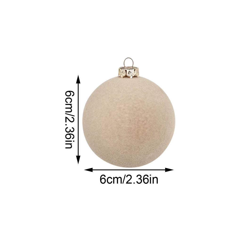 12Pc Christmas Velvet Flocked Fibers round Ball Ornament Creative DIY Christmas Ball Wreath and Christmas Tree Decoration