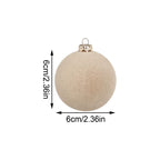 12Pc Christmas Velvet Flocked Fibers round Ball Ornament Creative DIY Christmas Ball Wreath and Christmas Tree Decoration