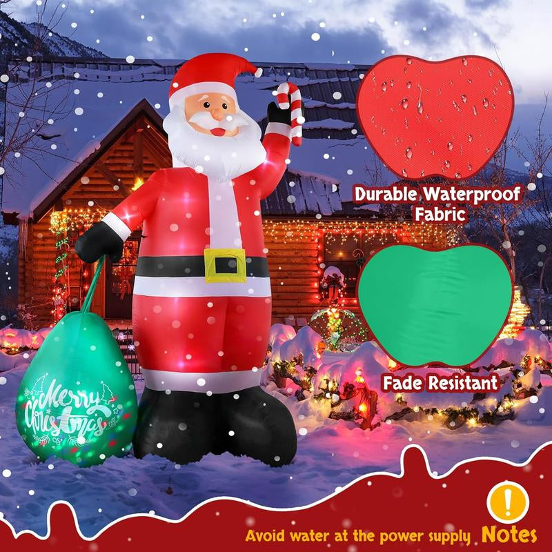 VINGLI Christmas Decorations Outdoor Giant Inflatable Lighted Decor, Blow up Yard Decoration with Electric Blower for Holiday Indoor Outdoor Garden Decor Large Santa Outdoorfun Boxes Gift