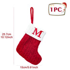 Christmas Socks Knitting Snowflake Letter Stocking Christmas Decoration 2025 for Home Xmas Tree Ornament Gift Navidad Natal 2026
