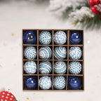 16Pcs Christmas Balls Ornament Set Plastic Glitter Pearl Shatterproof Christmas Tree Hanging Pendant