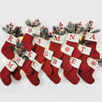 Christmas Socks Knitting Snowflake Letter Stocking Christmas Decoration 2025 for Home Xmas Tree Ornament Gift Navidad Natal 2026