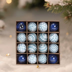 16Pcs Christmas Balls Ornament Set Plastic Glitter Pearl Shatterproof Christmas Tree Hanging Pendant