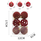 6/12Pcs Velvet Christmas Tree Hanging Balls 6Cm Flocked Ball Set Break-Resistant Ornaments for Home Holiday Wedding Party Decor