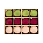 12Pc Christmas Velvet Flocked Fibers round Ball Ornament Creative DIY Christmas Ball Wreath and Christmas Tree Decoration