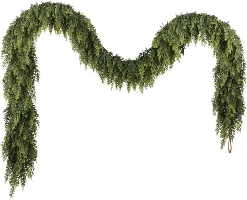 1PC 275Cm Artificial Plants Christmas Tree Cypress Leaves Garland Wreaths Home Party Decor Outdoor Yard Rattan Hanging Ornament