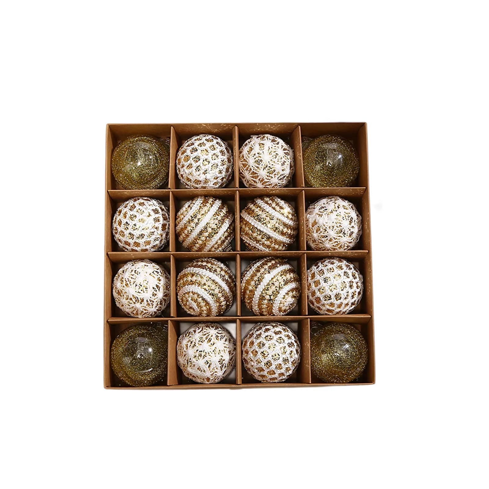 16Pcs Christmas Balls Ornament Set Plastic Glitter Pearl Shatterproof Christmas Tree Hanging Pendant