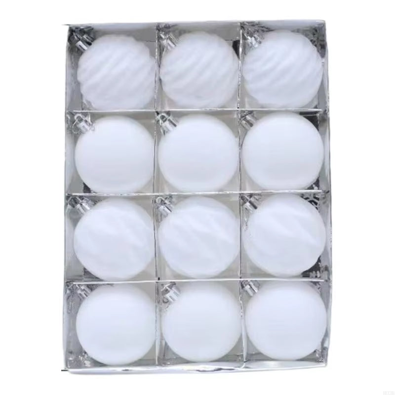 12 Velvety Christmas Tree Hanging Balls Party Decoration Multiple Color Set B03E