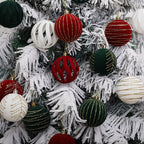6/12Pcs Velvet Christmas Tree Hanging Balls 6Cm Flocked Ball Set Break-Resistant Ornaments for Home Holiday Wedding Party Decor