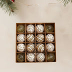 16Pcs Christmas Balls Ornament Set Plastic Glitter Pearl Shatterproof Christmas Tree Hanging Pendant