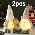 30Cm Glowing Knitted Gnome Doll Couple with Led Night Light 2025 Christmas Decorations Home Xmas Tree Decor New Year 2026 Gift