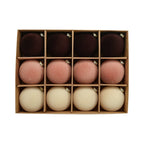 12Pc Christmas Velvet Flocked Fibers round Ball Ornament Creative DIY Christmas Ball Wreath and Christmas Tree Decoration